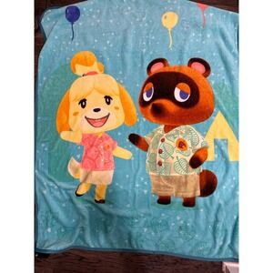 Animal Crossing Blanket Tom Nook Isabelle Plush Fleece Throw Soft